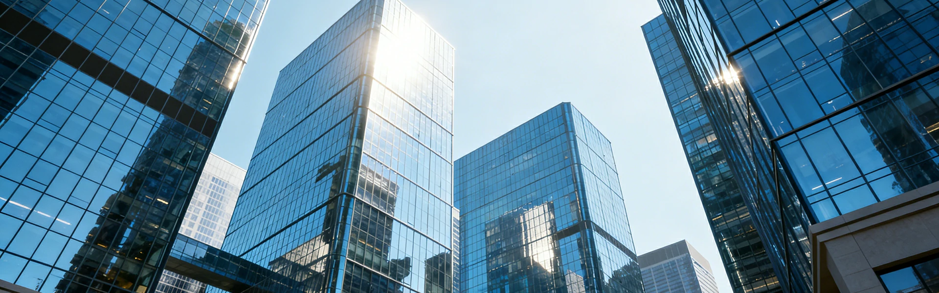 Architectural glass curtain wall buildings