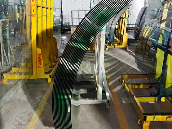 Curved glass cross section