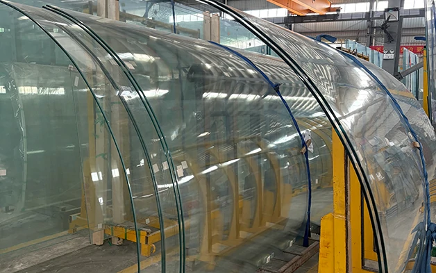 Curved glass production